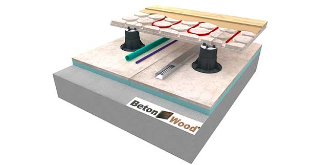 Pavimento radiante sopraelevato su BetonStyr