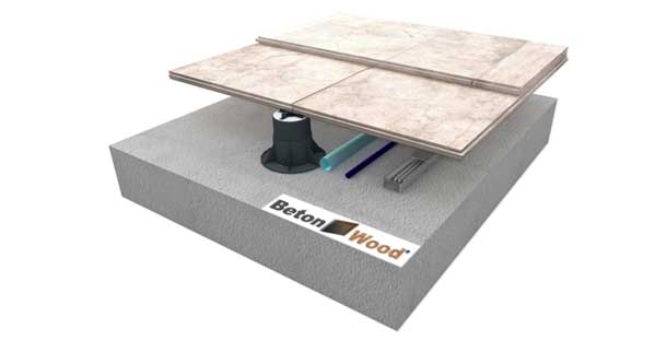 Pavimento sopraelevato isolante sopraelevato con doppio strato BetonWood TG